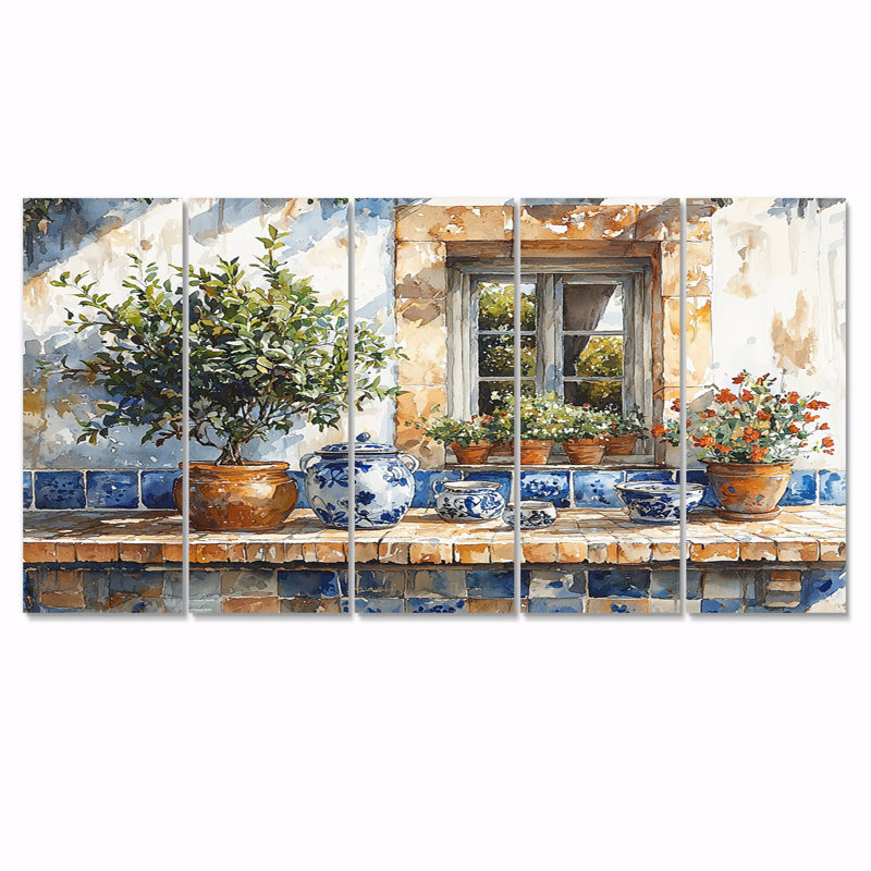 Blue and Green Kitchen Greek Kitchen - Ensemble de salon d'art mural de cuisine, H 28 po x l 60 po