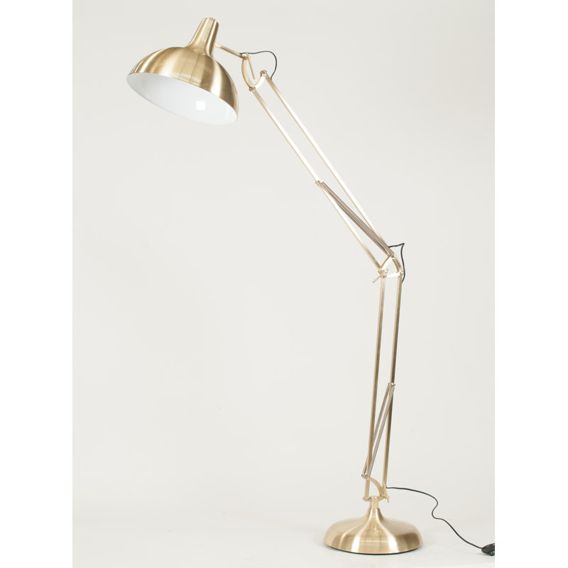 Iwamoto 180cm Brushed Task Floor Lamp, Gold