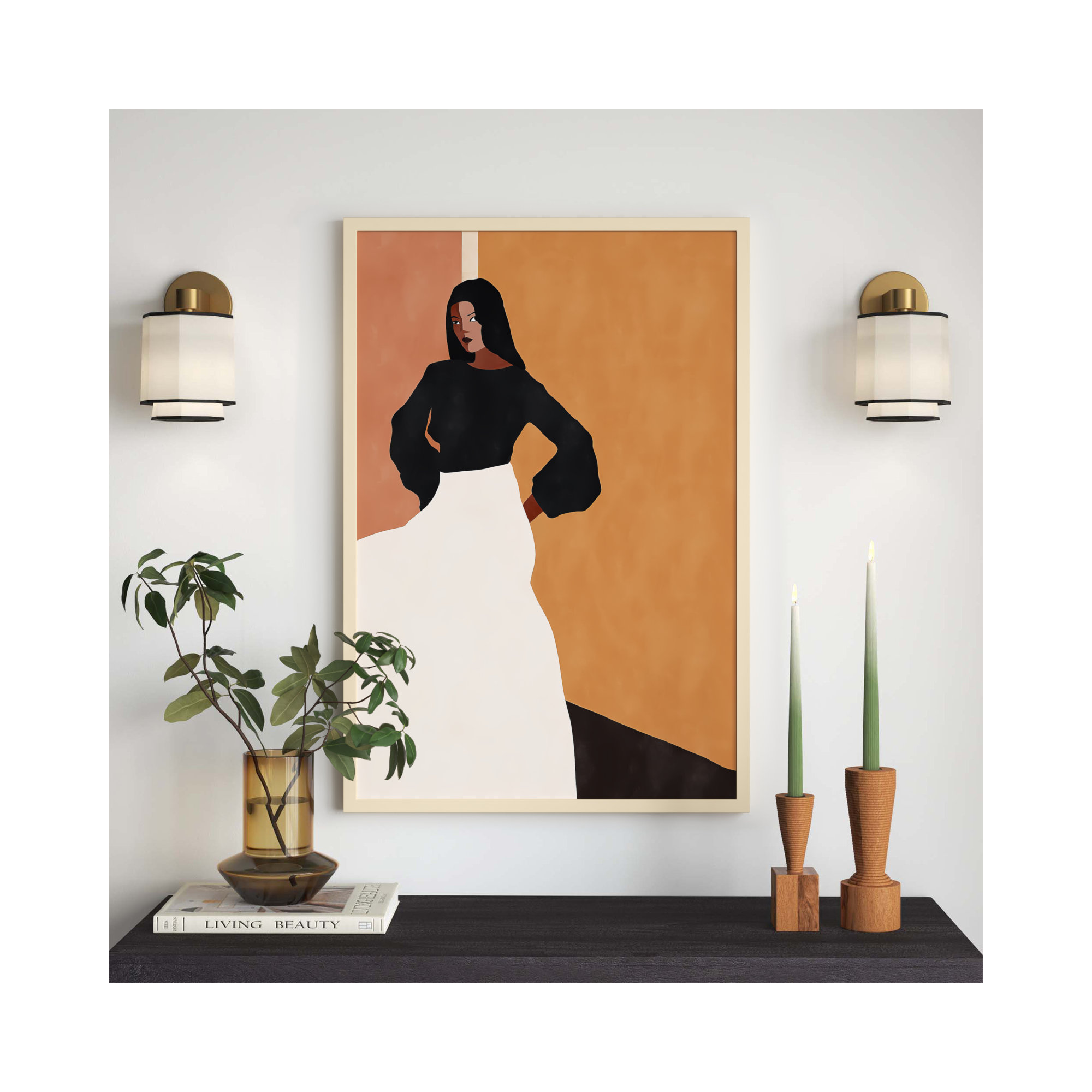 Sevile by Alexander Ginzburg, 41" H x 28" W, Brown Framed