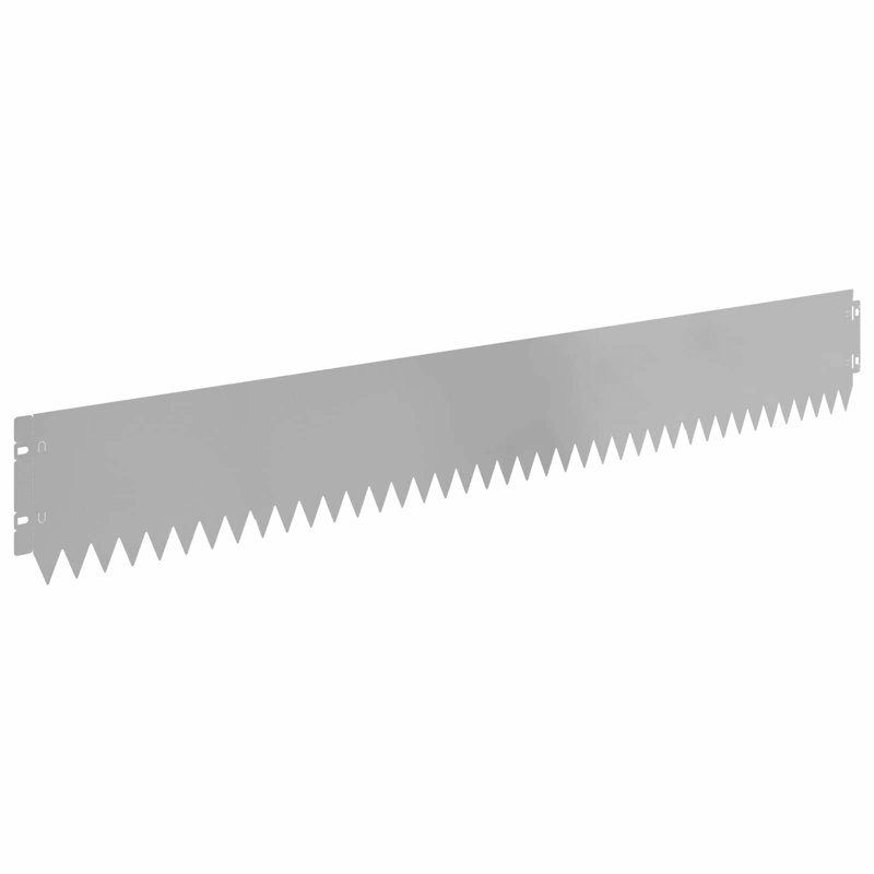 103 cm W Steel Lawn Edging Fencing, Silver, 15cm H x 103cm W