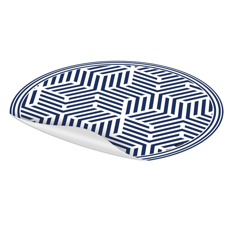 Orlie Non-Slip Geometric Indoor Doormat, Round 68cm