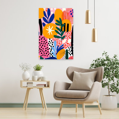 Vibrant Flora Dream Abstract Colorful Geometric Wall Art Print