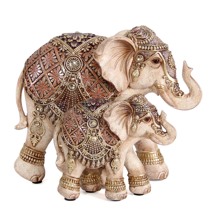 Ornate Shimmering Brown - Elephant statue