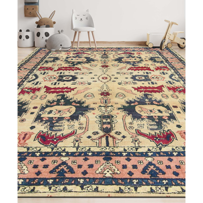 Tapis ivoire noué à la main de haute qualité