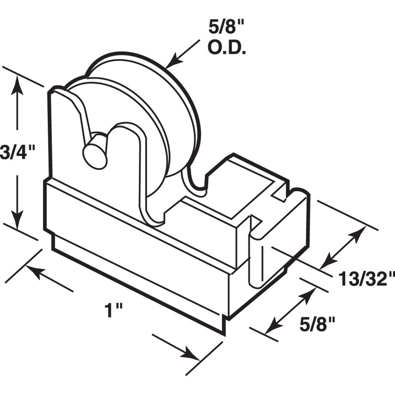 5/8 in., White Plastic with Steel Ball Bearing Roller Assembly