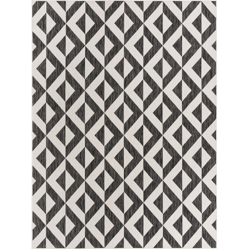 Geometric Indoor / Outdoor Area Rug, Rectangle 274 x 366cm