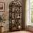 5-Tier Bookshelf, 75" Tall Arched Bookcase Display Rack