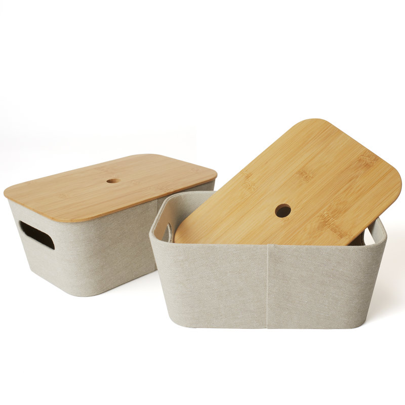 Ensemble de panier de rangement en tissu Urban Tweed, Beige