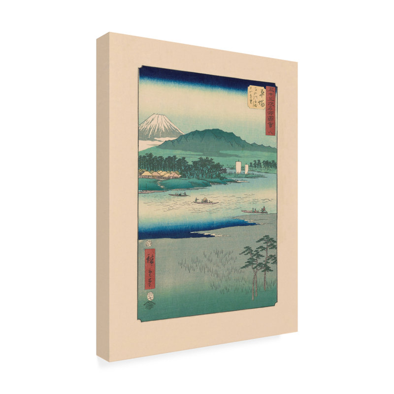Art sur toile, "River route" par Utagawa Hiroshige, H 32 po x l 24 po