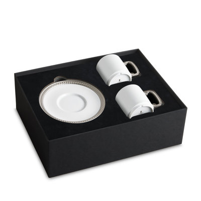 Soie Tressée Platinum Espresso Cup & Saucer (Set of 2)