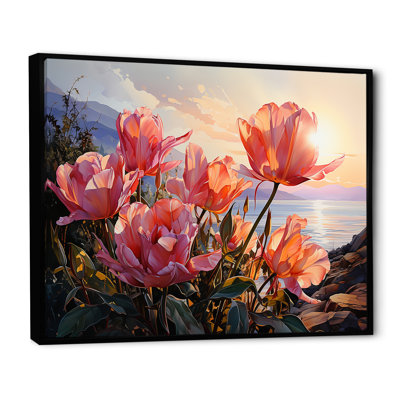 Tulipes au coucher du soleil - Tulipes, art mural