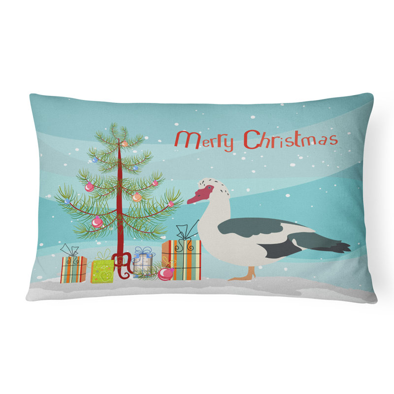 Coussin intérieur / extérieur Muscovy Duck Christmas