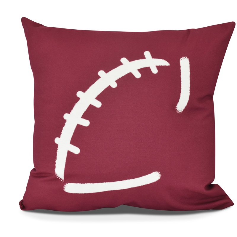 Goals, Gourds, And Gatherings Outdoor Reversible Throw Pillow, 20"x20", Cranberry