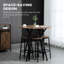 5 tables et chaises de bar, peu encombrantes pour la cuisine de pub. Noir et brun Comprend 4 tabourets. Peut supporter une charge de 132, 220 lb. Assemblage requis pour supporter une charge en lb,
