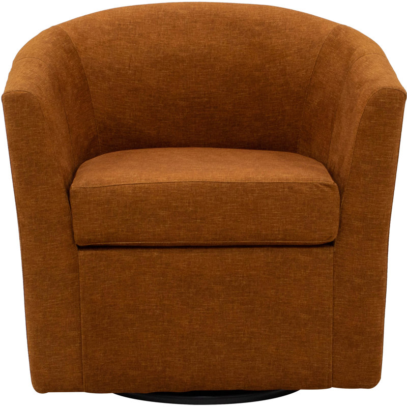 Fauteuil demi-tonneau pivotant 31 po Hansell, Mandarine Aston