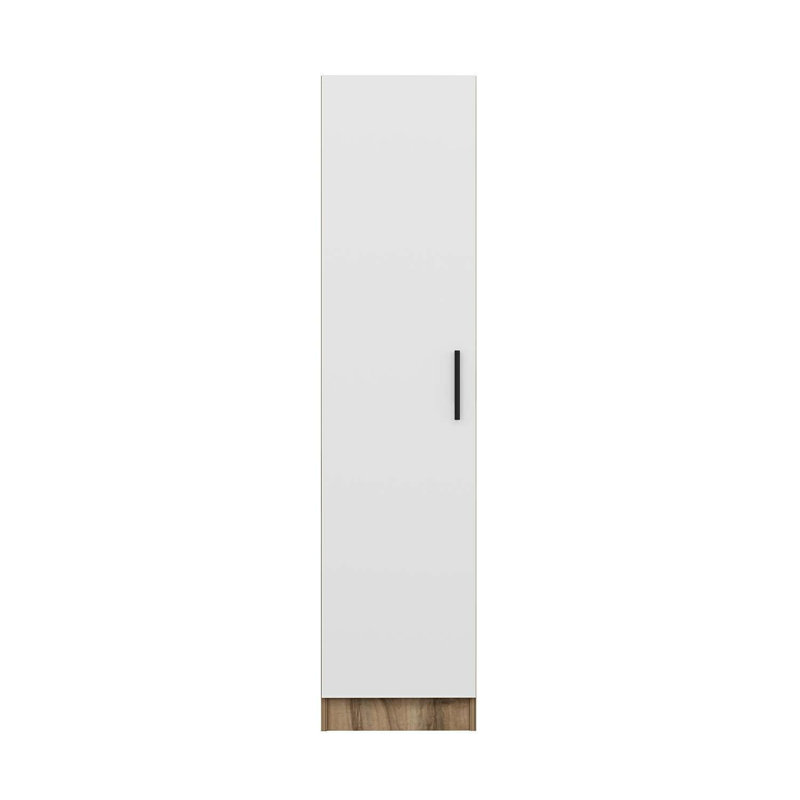 Elina Manufactured Wood Wardrobe, 210cm H x 45cm W x 52cm D, White/Brown