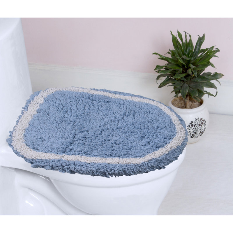 Tapis pour salle de bain Dobrinka, Bleu, 18 po x 18 po (couvercle)