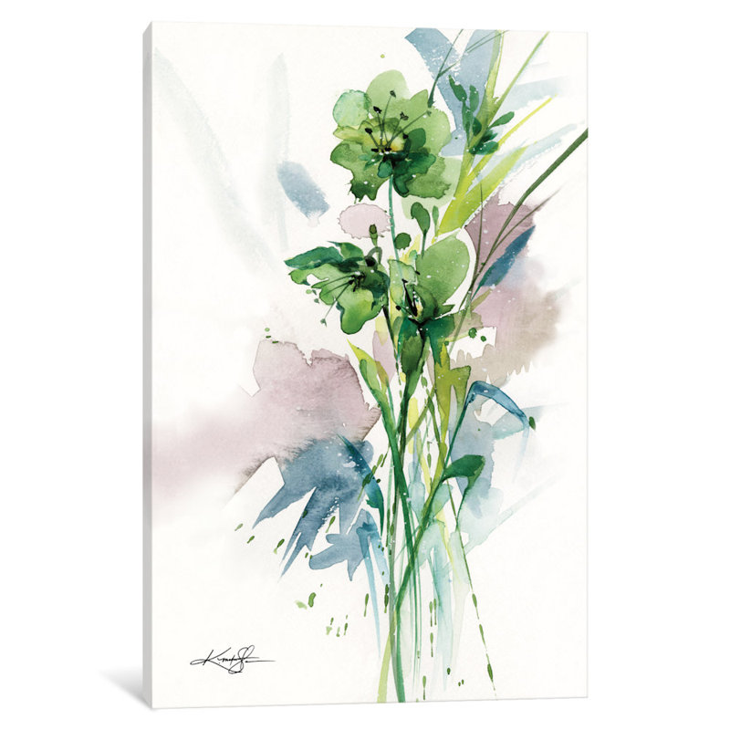 «Green Bliss II», reproduction d'art sur toile, H 18 po x l 12 po x p 1,5 po, Toile tendue, Non mat