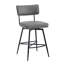  Ensemble de 2 tabourets de comptoir pivotants 26 po, ensemble de 2 chaises de bar rembourrées en polyuréthane avec pieds en fer et repose-pieds, gris-1195489229