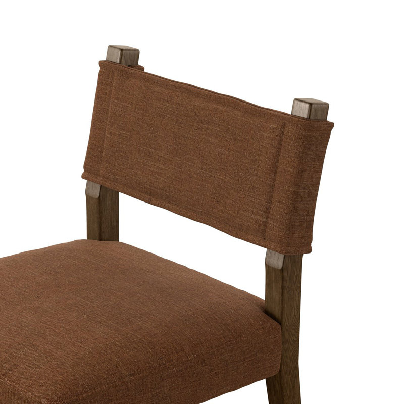 Side Chair in Charcoal, Polyester Laughlin Ochre, Brown