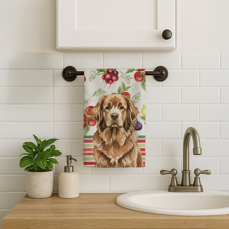 Brown Newfoundland Vegetables Kitchen Towel, Brown Newfoundland