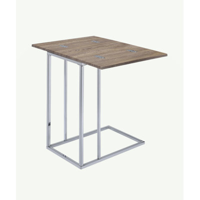 Danson Weathered Oak & Chrome Finish Accent Table