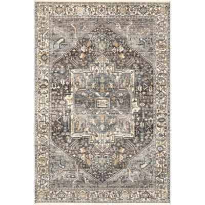 Harriet Vintage Medallion Fringe Area Rug