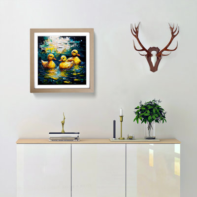 Rubber Ducks Palette Knife - Framed Print