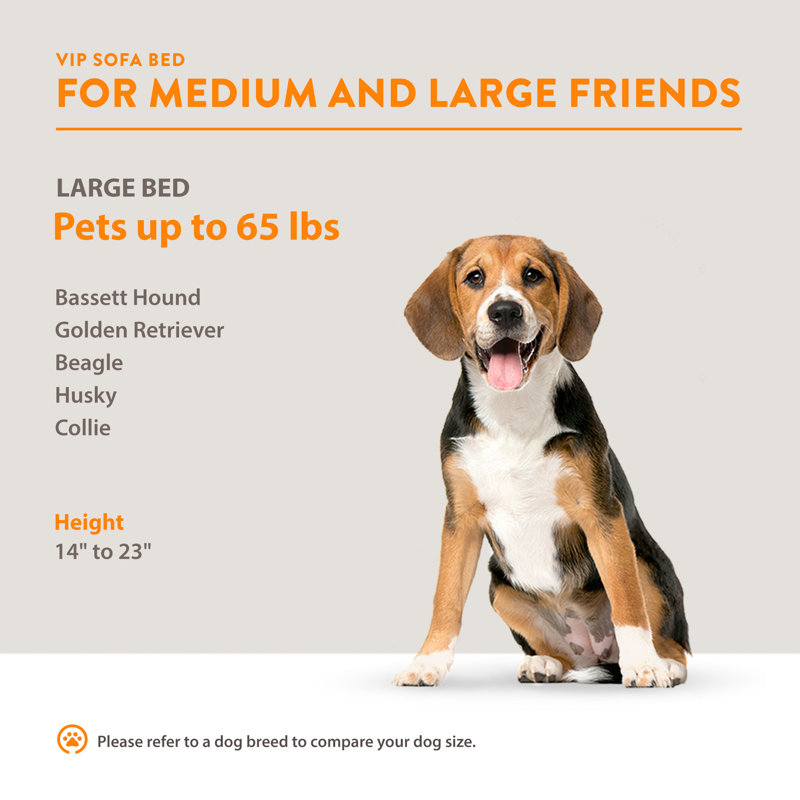 Large Brown Orthopedic Elevated Dog Sofa with Wood Legs