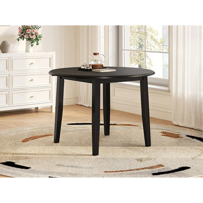 Table de salle à manger extensible ronde pour 2 à 4 personnes, table de salle à manger pliante en bois avec taille réglable, conception peu encombrante pour les petits appartements et les salles à manger - NOIR