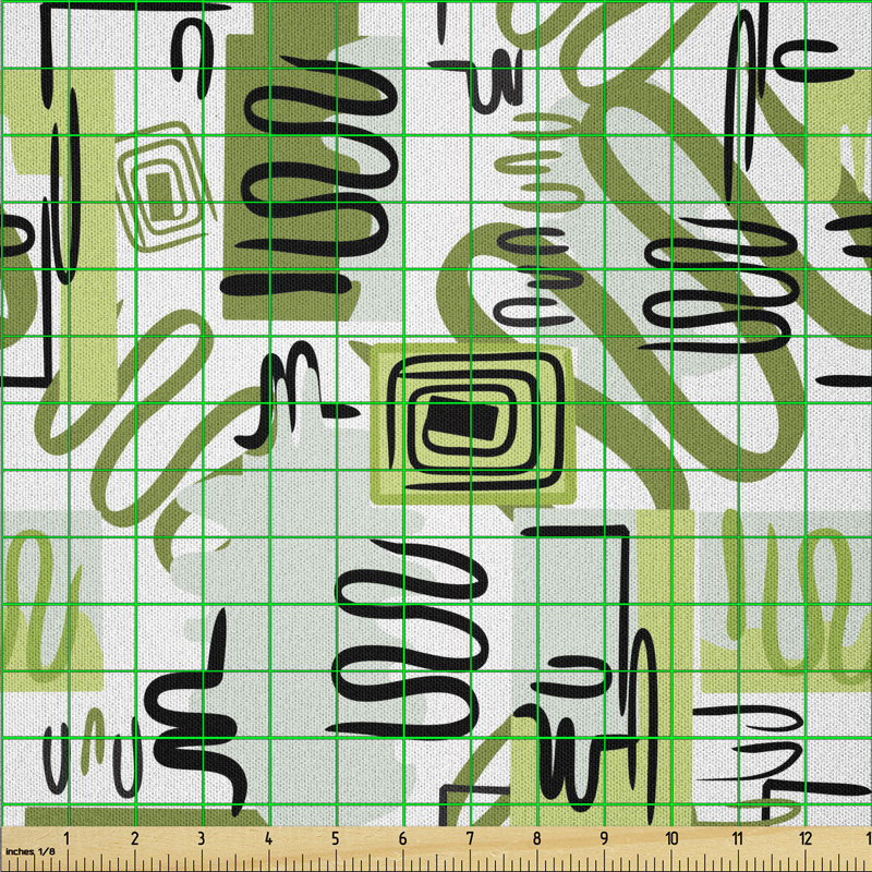 Darrious Doodle Pastel Stripes with Curved Lines Tribal Multi-Purpose Fabric