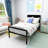 Babbitt Vegan Leather Metal Platform Bed-262917850