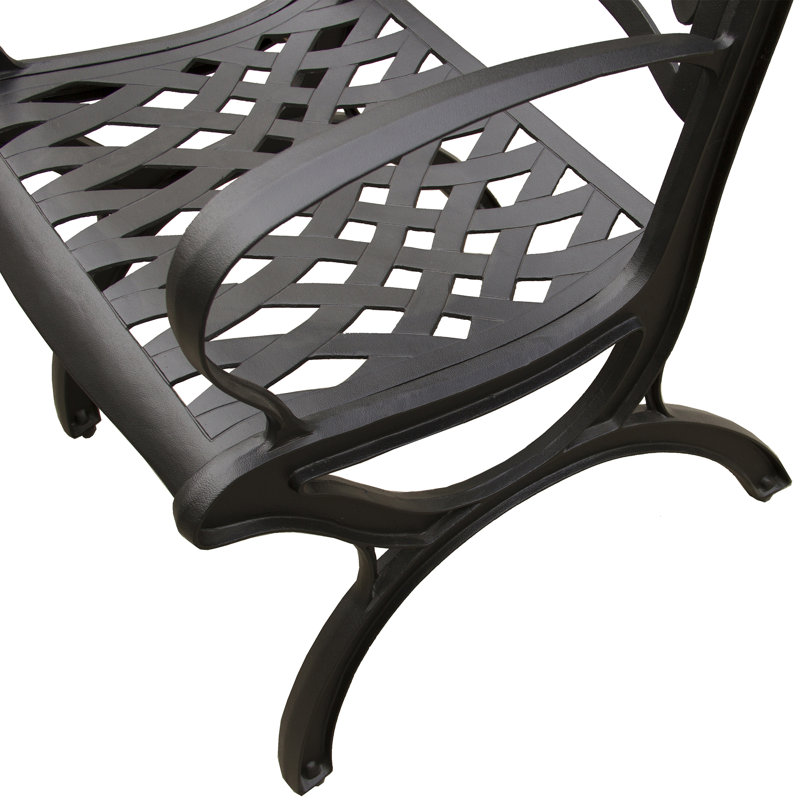 Lunnard 4 - Person Patio Dining Set with , Cushions Included, Black