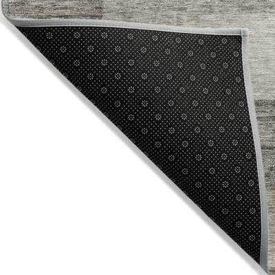 5' X 8' Beige And Gray Geometric Washable Indoor Outdoor Area Rug