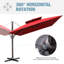 Parasol excentré en porte-à-faux de 141 po x 104 po, base incluse-512861566