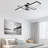 Modern LED Ceiling Light Semi Flush Mount Fixture Dimmable with Remote Control