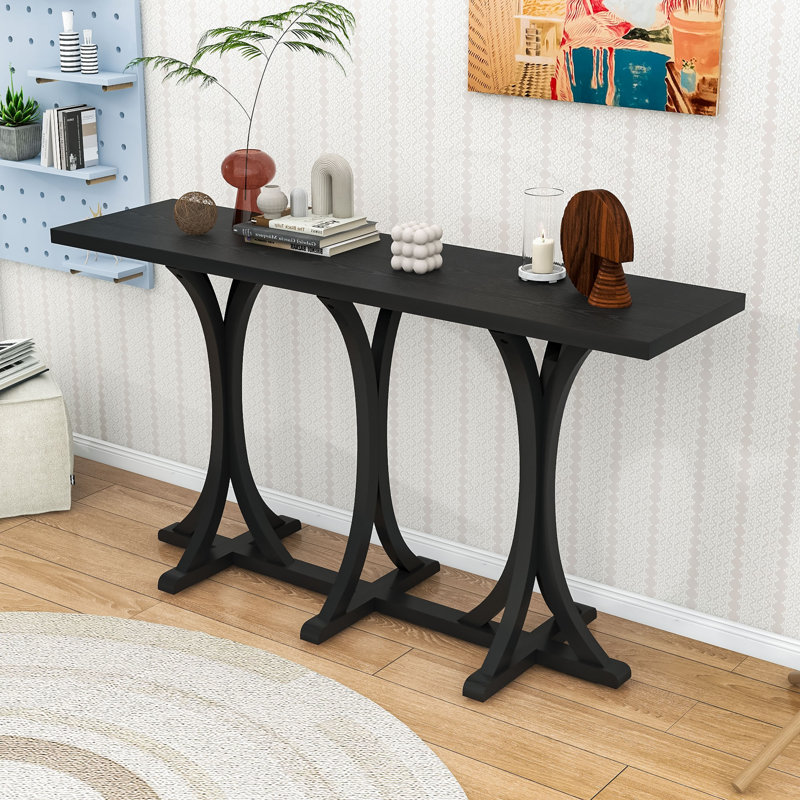 Console en bois 59,8 po, Noir
