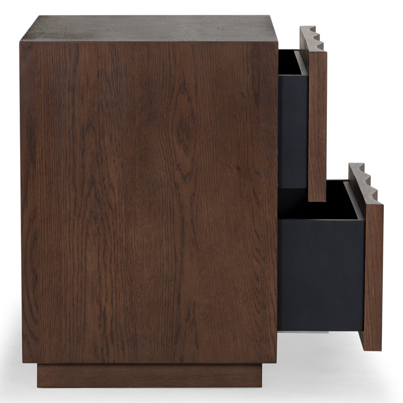 Baylor Wood 2 Drawer Nightstand, Walnut