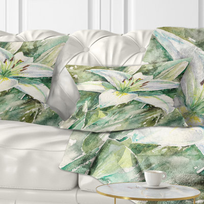 Coussin lombaire de peinture floral grand lily