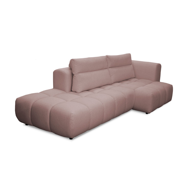 4 Seater Sofa & Chaise, Pink, Right Hand Facing