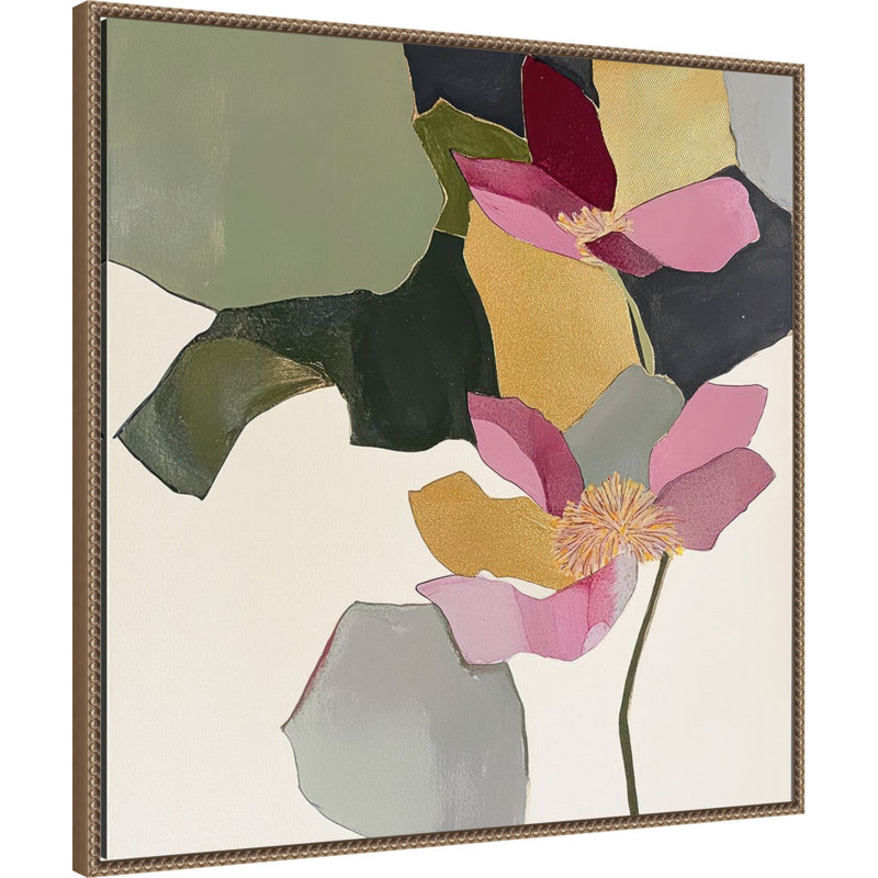 «Blossom in Pink No. 1» par Lazar studio, reproduction d'art sur toile encadrée, 30x30