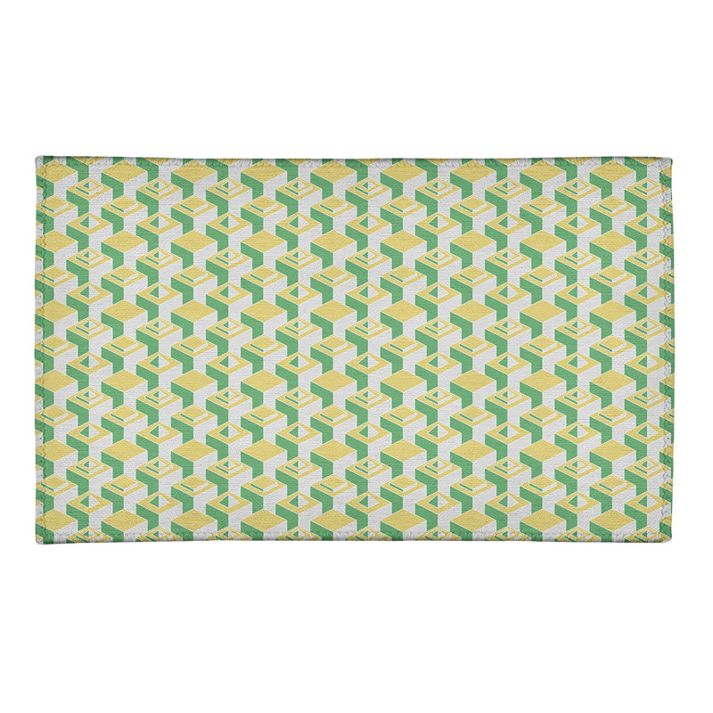 Tapis jaune/vert/beige skyscrapers, Rectangle 2 pi x 3 pi