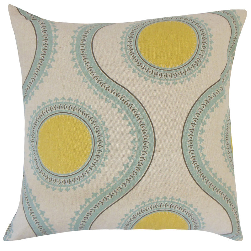 Gwendolyn Cotton Reversible Throw Pillow, Yellow