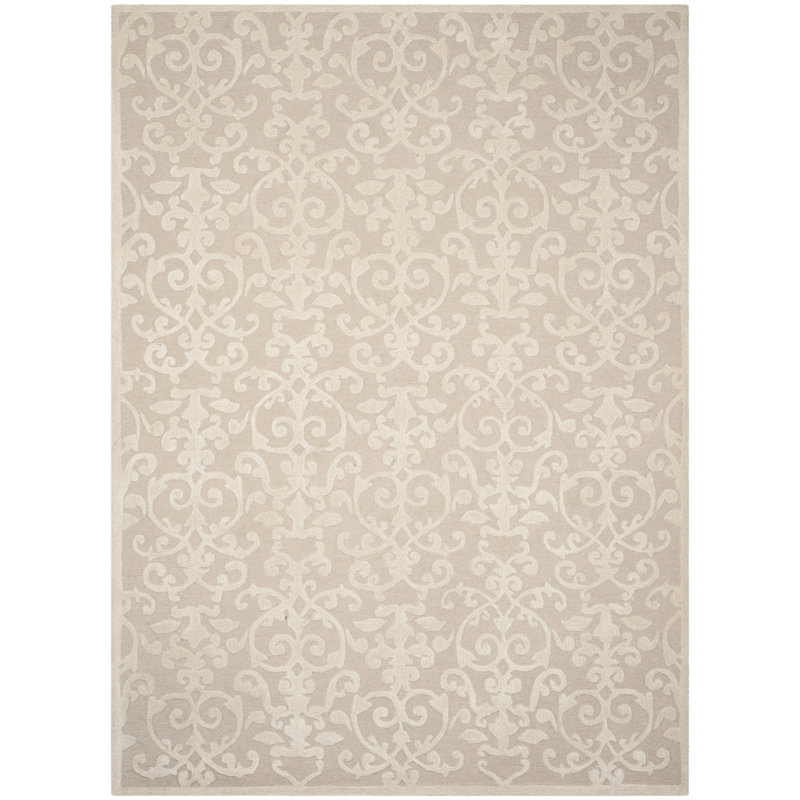 Tapis damassé en viscose / laine touffeté à la main Droitwich Spa, Rectangle 9 pi x 12 pi