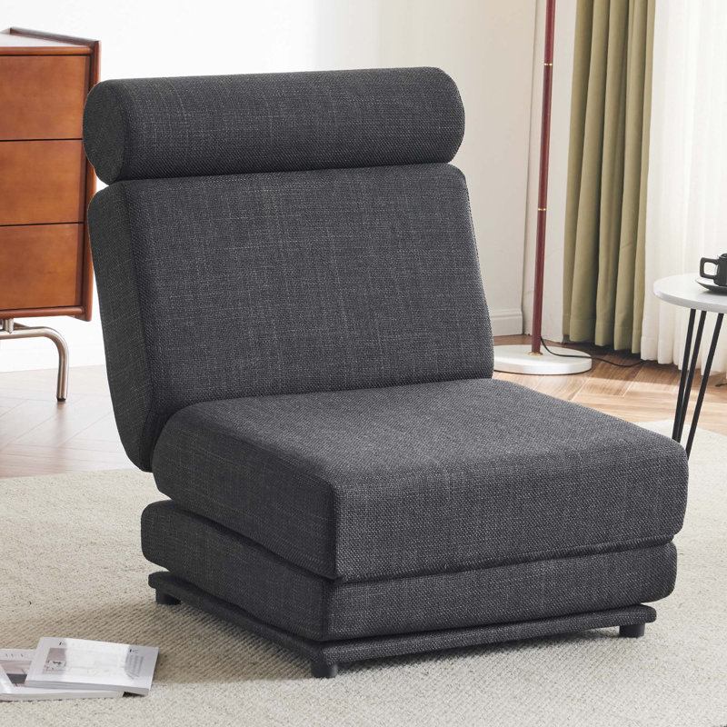 Canapé-lit simple pliable simple avec coussin, Gris foncé
