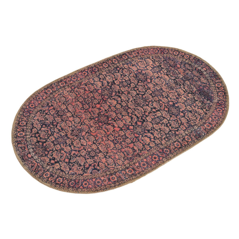 Amilio Chenille Oriental Indoor Rug, Oval 7'6" x 10'6"