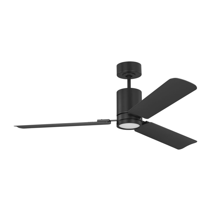 Visual Comfort Fan Cleancut Smart 54 LED Indoor Ceiling Fan with Threaded Downrod, Matte White ABS blades and Handheld Remote