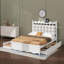 Grand lit plateforme en bois avec tiroirs doubles spacieux et commode simple TG-583734029