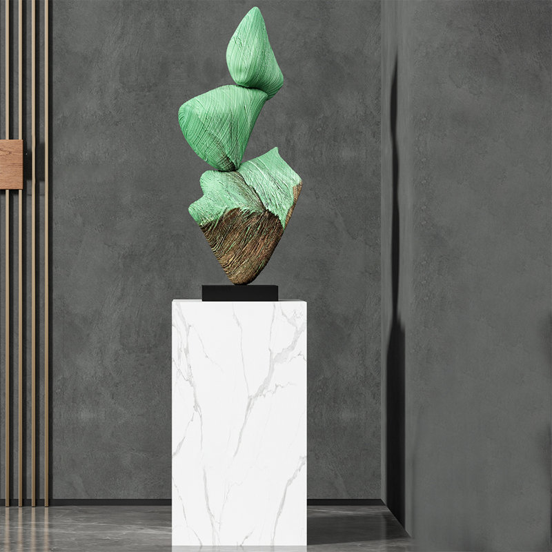 Objet décoratif en plastique renforcé de fibres de verre vert et noir, Vert / noir