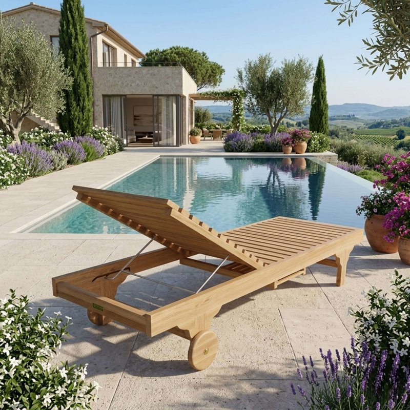 Capri Teak Chaise Lounge